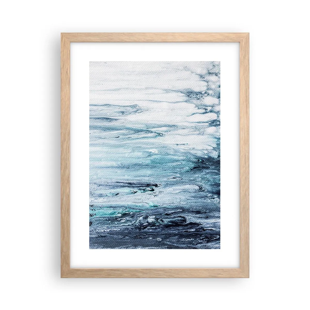 Plagát v ráme zo svetlého duba - Modré cencúle - 30x40 cm