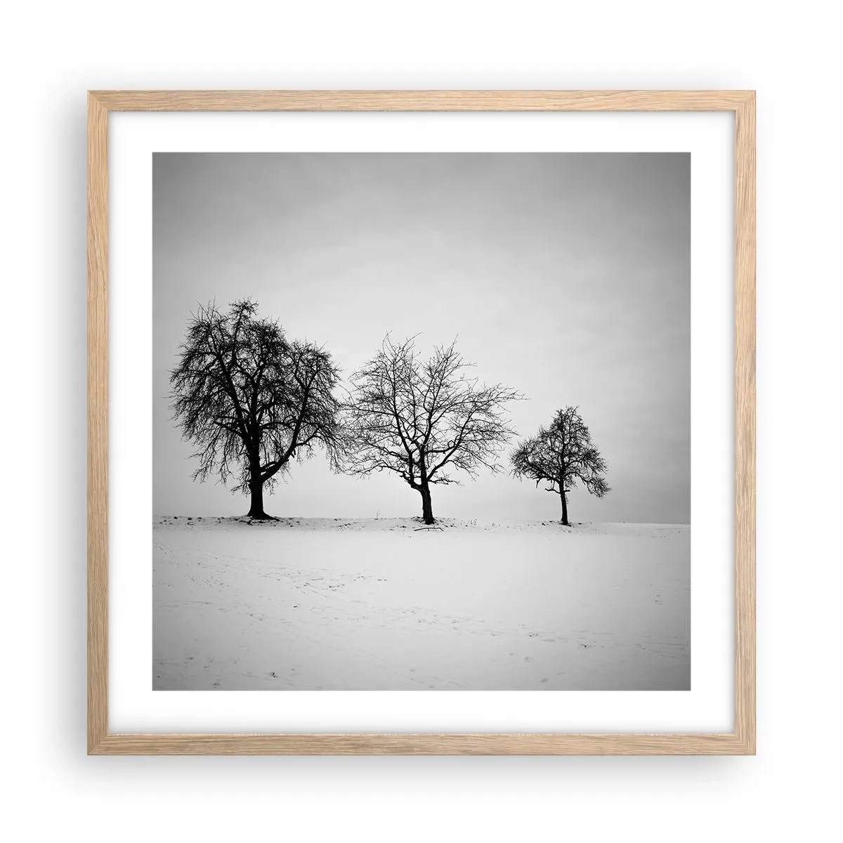 Plagát v ráme zo svetlého duba - O čom sníva? - 50x50 cm