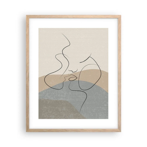 Plagát v ráme zo svetlého duba - Ako ťah štetcom - 40x50 cm