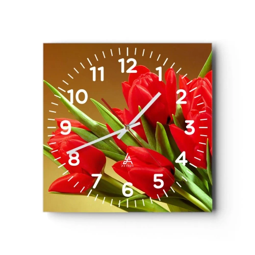 Nástenné hodiny - Púčik jarnej radosti - 40x40 cm