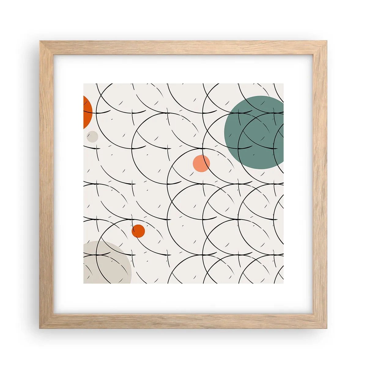 Plagát v ráme zo svetlého duba - V duchu pop-artu - 30x30 cm