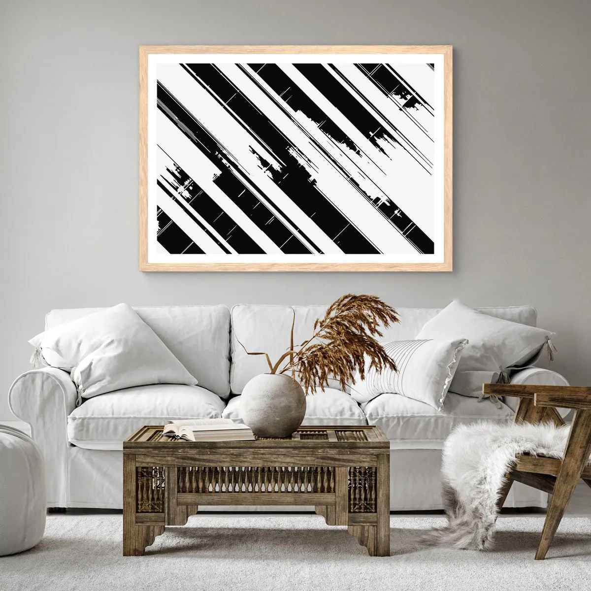 Plagát v ráme zo svetlého duba - Intenzívna a dynamická kompozícia - 40x30 cm