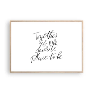 Plagát v ráme zo svetlého duba - Cítite to tiež? - 100x70 cm