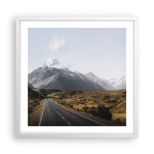 Plagát v bielom ráme - Cesta do srdca hôr - 50x50 cm