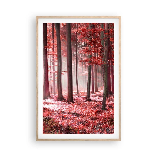 Plagát v ráme zo svetlého duba - Červená je rovnako krásna - 61x91 cm