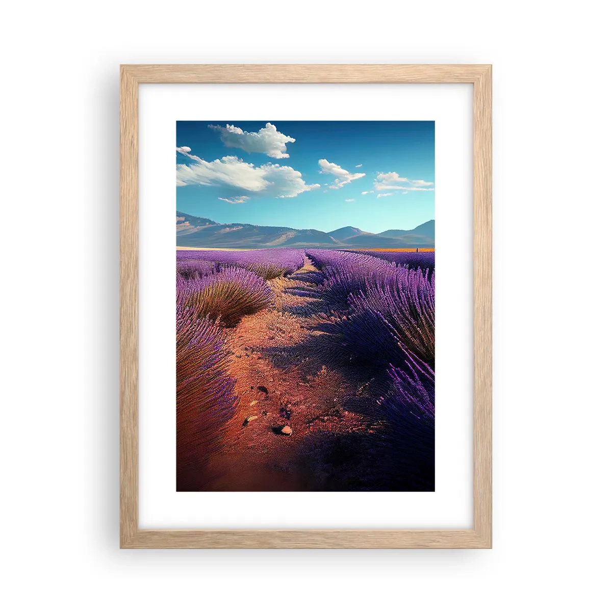 Plagát v ráme zo svetlého duba - Voňavé polia - 30x40 cm