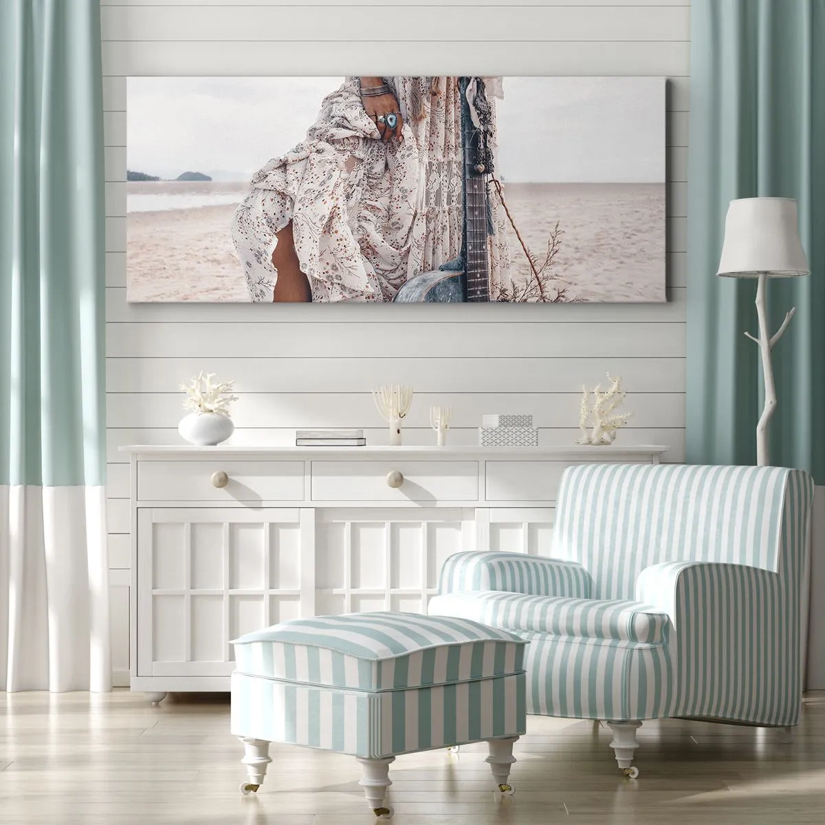 Obraz na plátne - Kvetinové deti na ceste - 100x40 cm