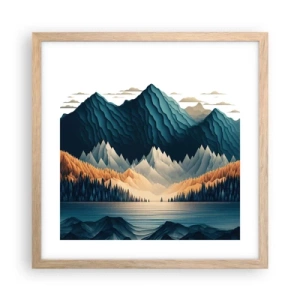 Plagát v ráme zo svetlého duba - Dokonalá horská krajina - 40x40 cm