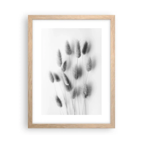 Plagát v ráme zo svetlého duba - Našuchorená tráva - 30x40 cm
