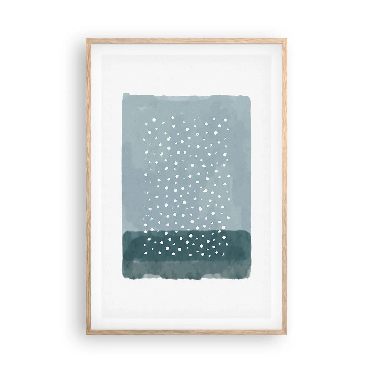 Plagát v ráme zo svetlého duba - Pestované na modrej - 61x91 cm