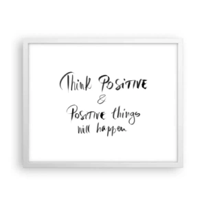 Plagát v bielom ráme - Ako žiť? - 50x40 cm