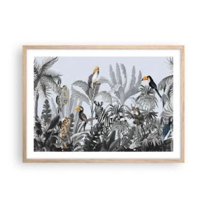 Plagát v ráme zo svetlého duba - Africká rozprávka - 70x50 cm