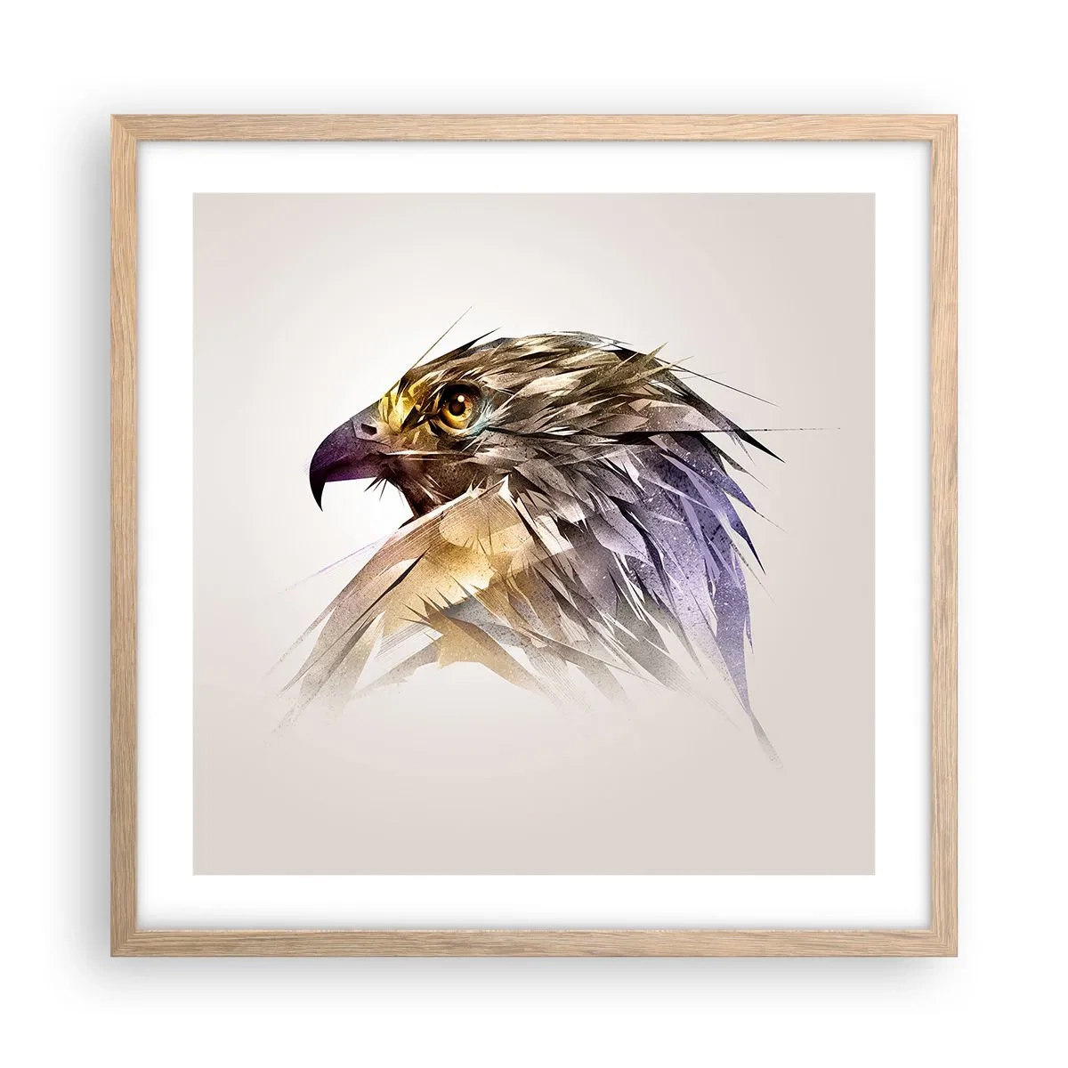 Plagát v ráme zo svetlého duba - Portrét bojovníka - 50x50 cm