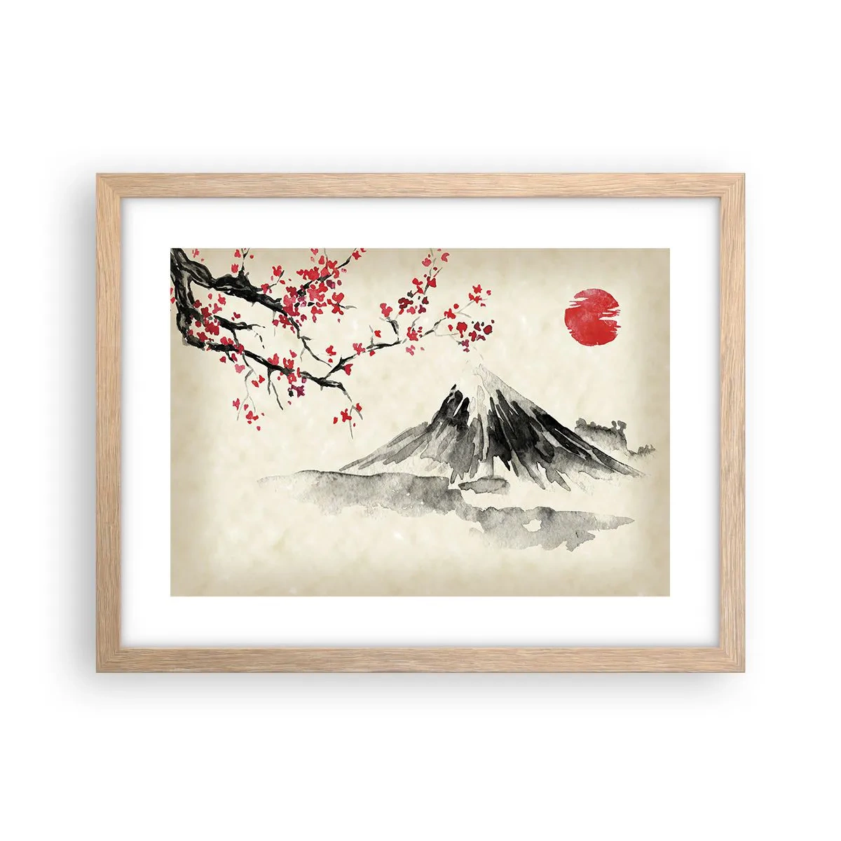 Plagát v ráme zo svetlého duba - Zamilujte sa do Japonska - 40x30 cm
