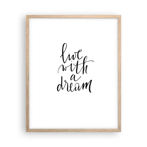 Plagát v ráme zo svetlého duba - Of course - 40x50 cm