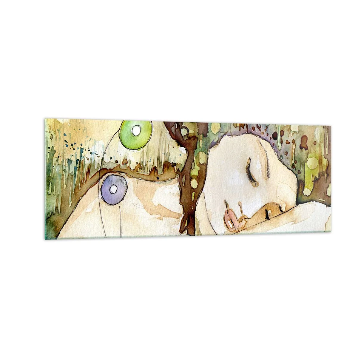 Obraz na skle - Smaragdovo-fialový sen - 140x50 cm