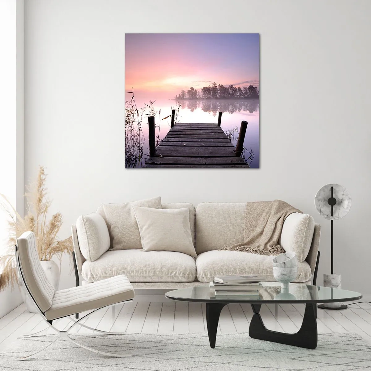 Obraz na skle - Z ľaliovej hmly… - 70x70 cm