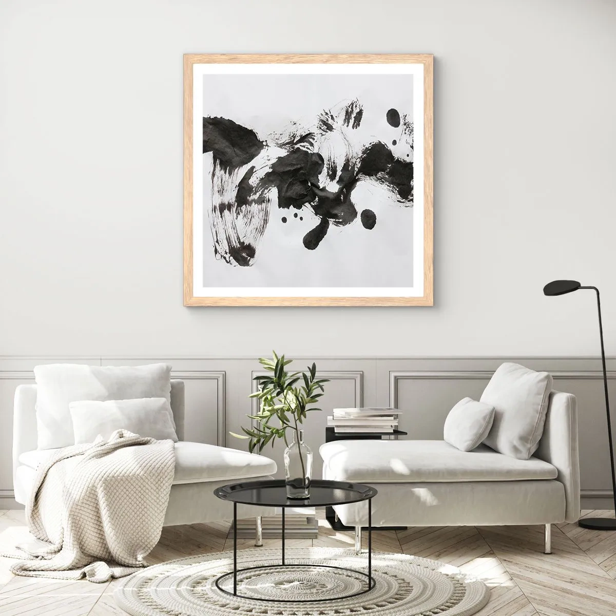 Plagát v ráme zo svetlého duba - Metóda v šialenstve? - 60x60 cm