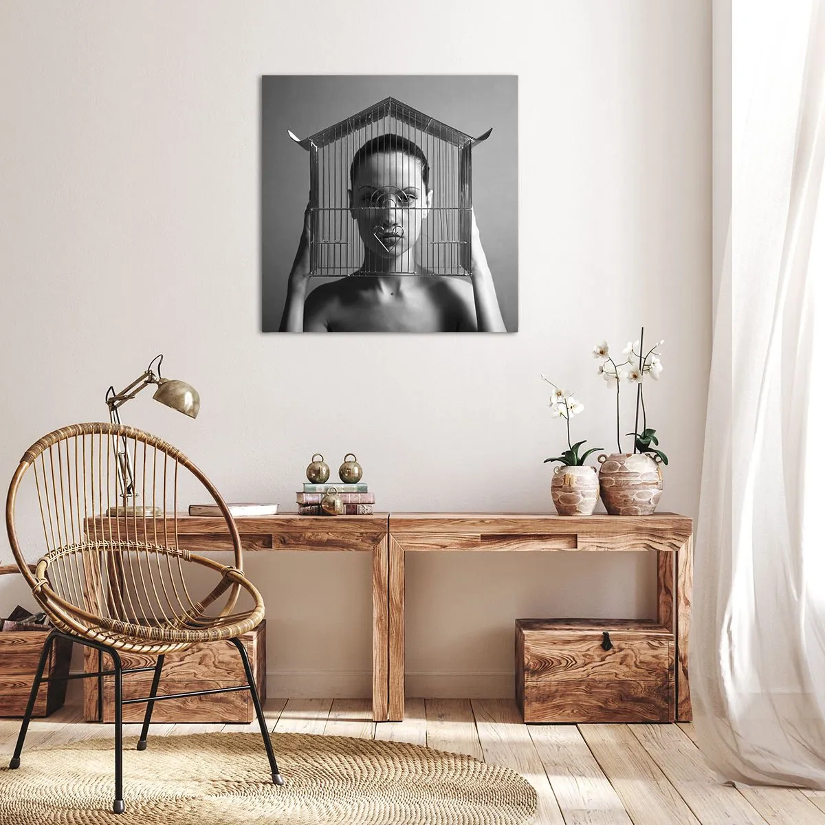 Obraz na plátne - Tak trochu surrealistický portrét - 40x40 cm