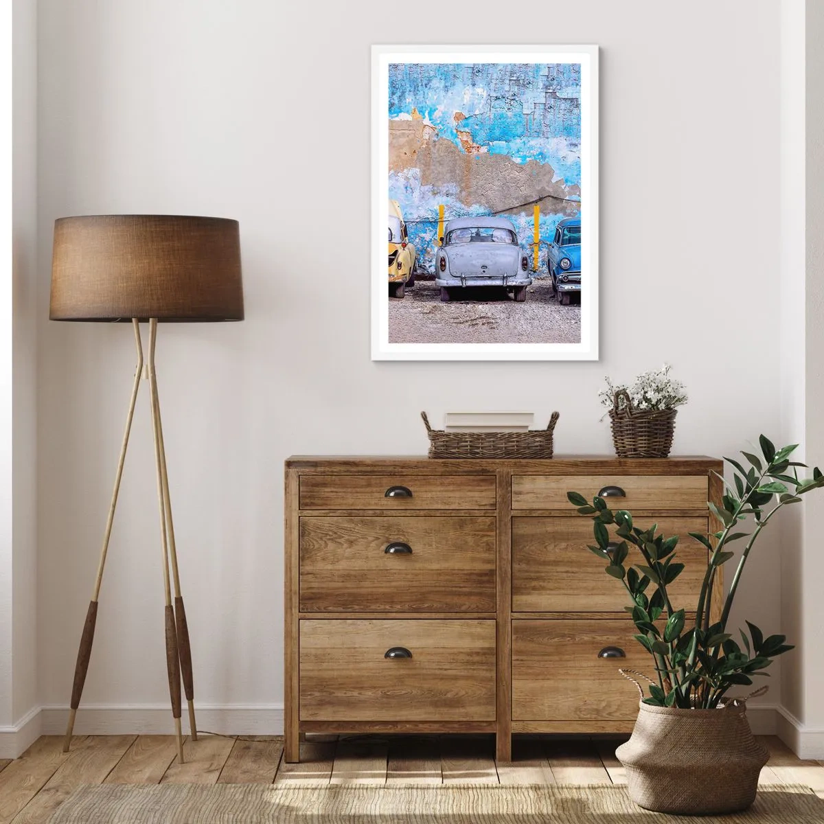 Plagát v bielom ráme - Stretnutie veteránov - 70x100 cm