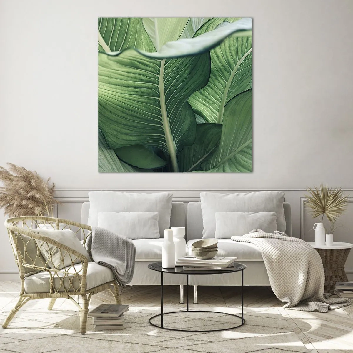 Obraz na skle - Intenzívne zelený život - 70x70 cm