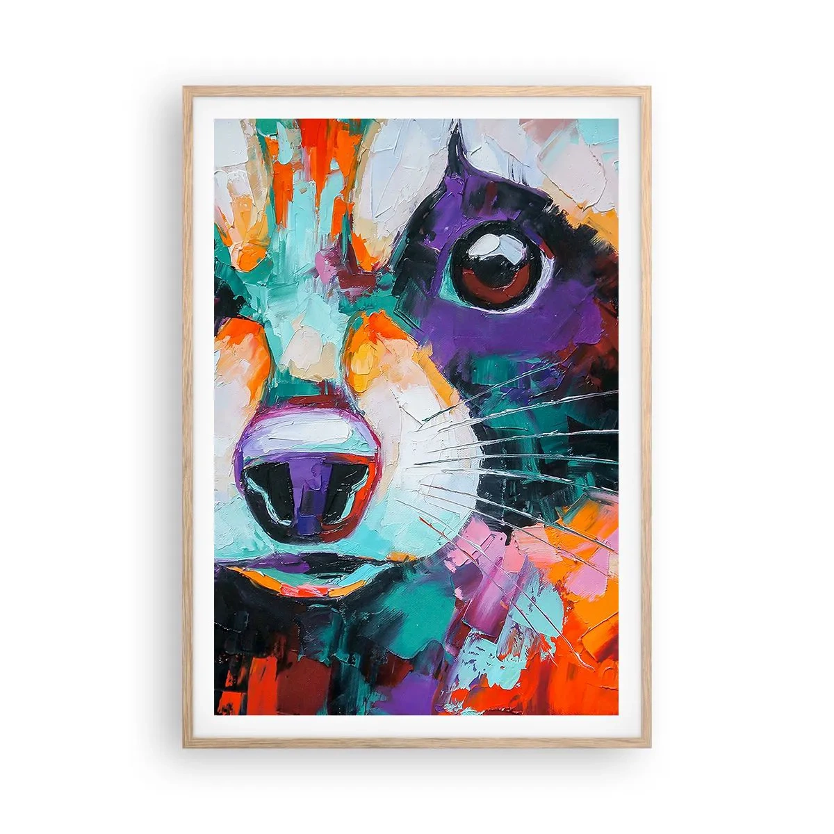 Plagát v ráme zo svetlého duba - Iba dobré emócie - 70x100 cm