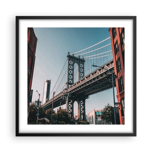 Plagát v čiernom ráme - Nad vlnami mesta - 50x50 cm