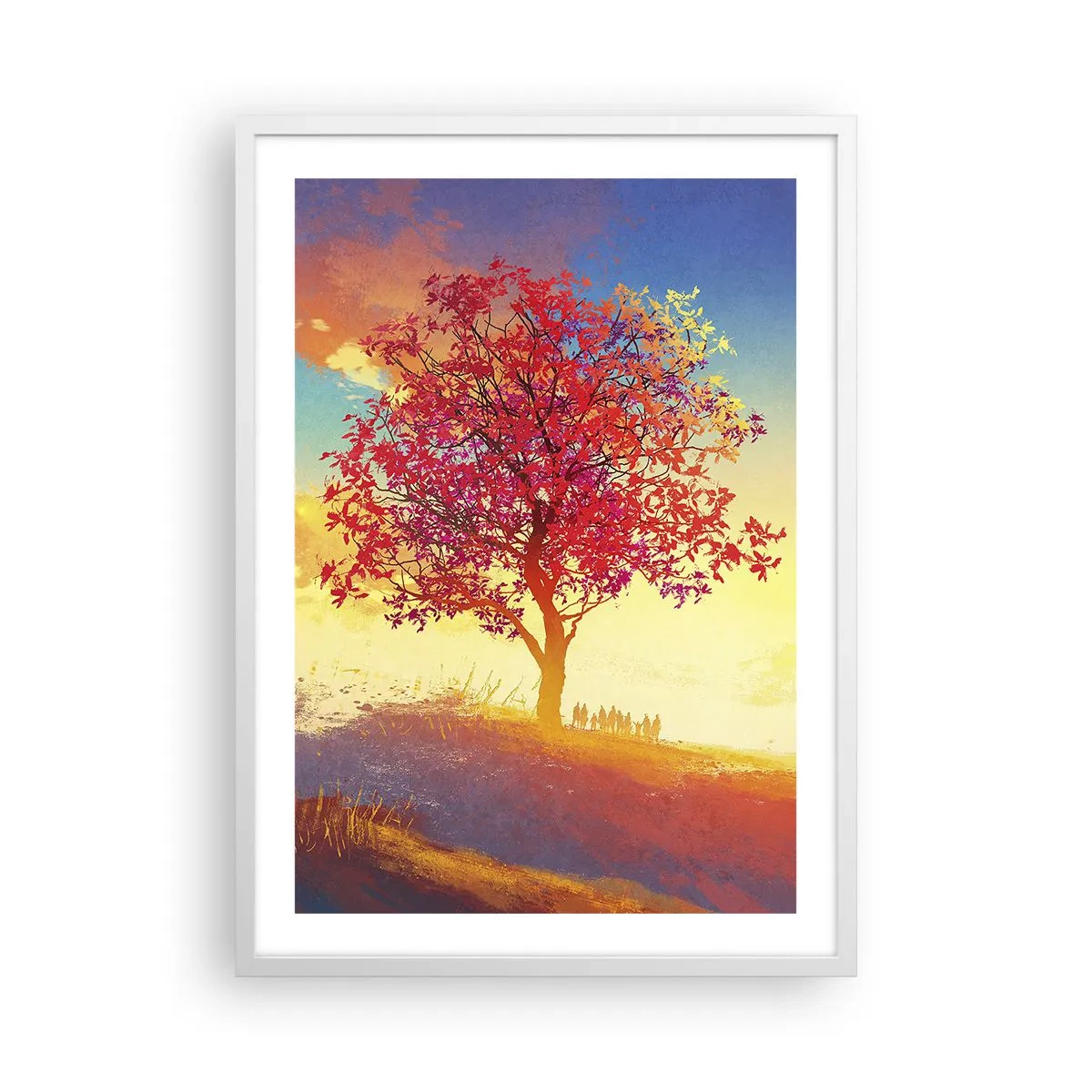 Plagát v bielom ráme - Pútnik pri cieli - 50x70 cm