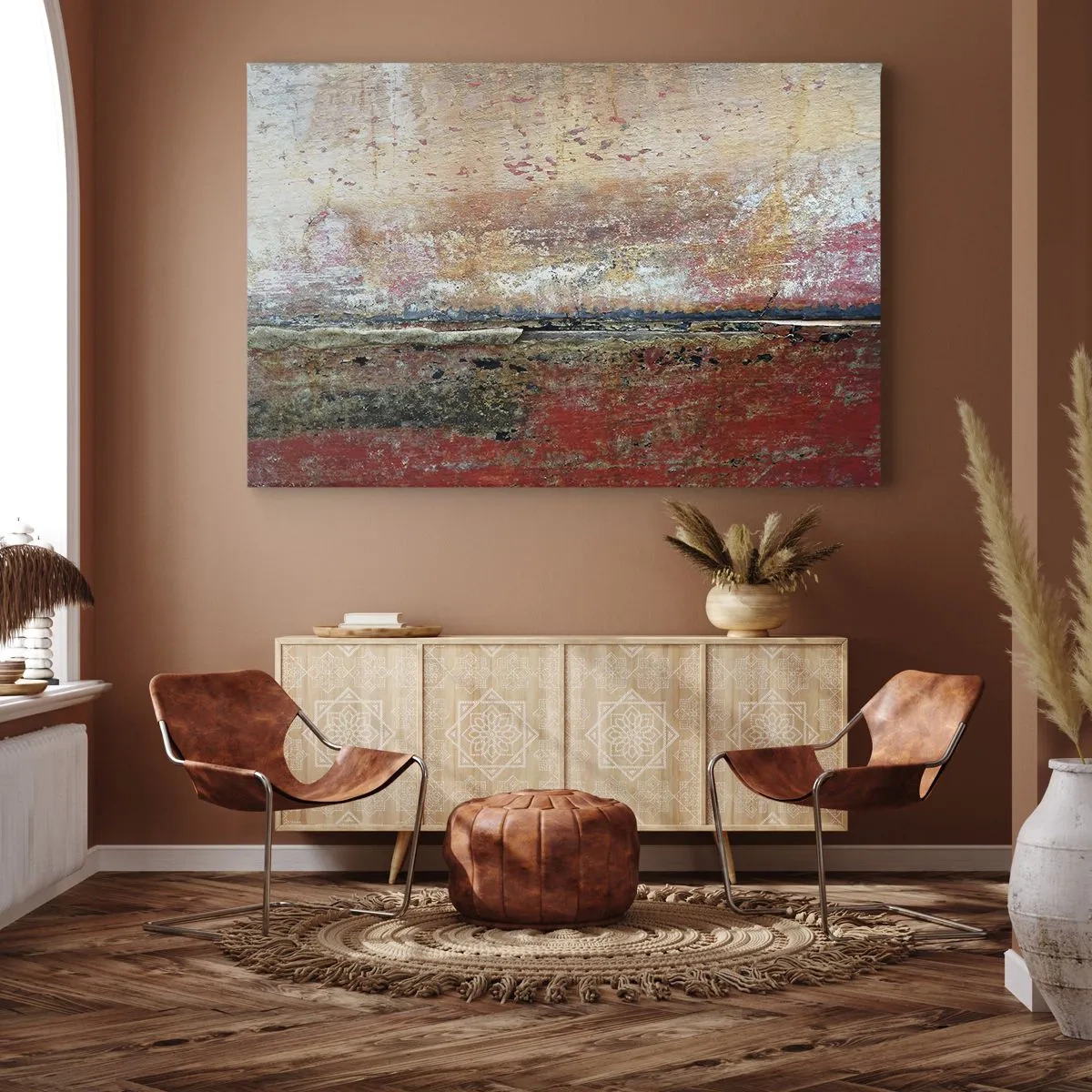 Obraz na plátne - Abstraktná kompozícia inšpirovaná morom a prírodou. - 70x50cm - Možno je to more - Moderná nástenná dekorácia do obývacej izby a spálne ARTTOR