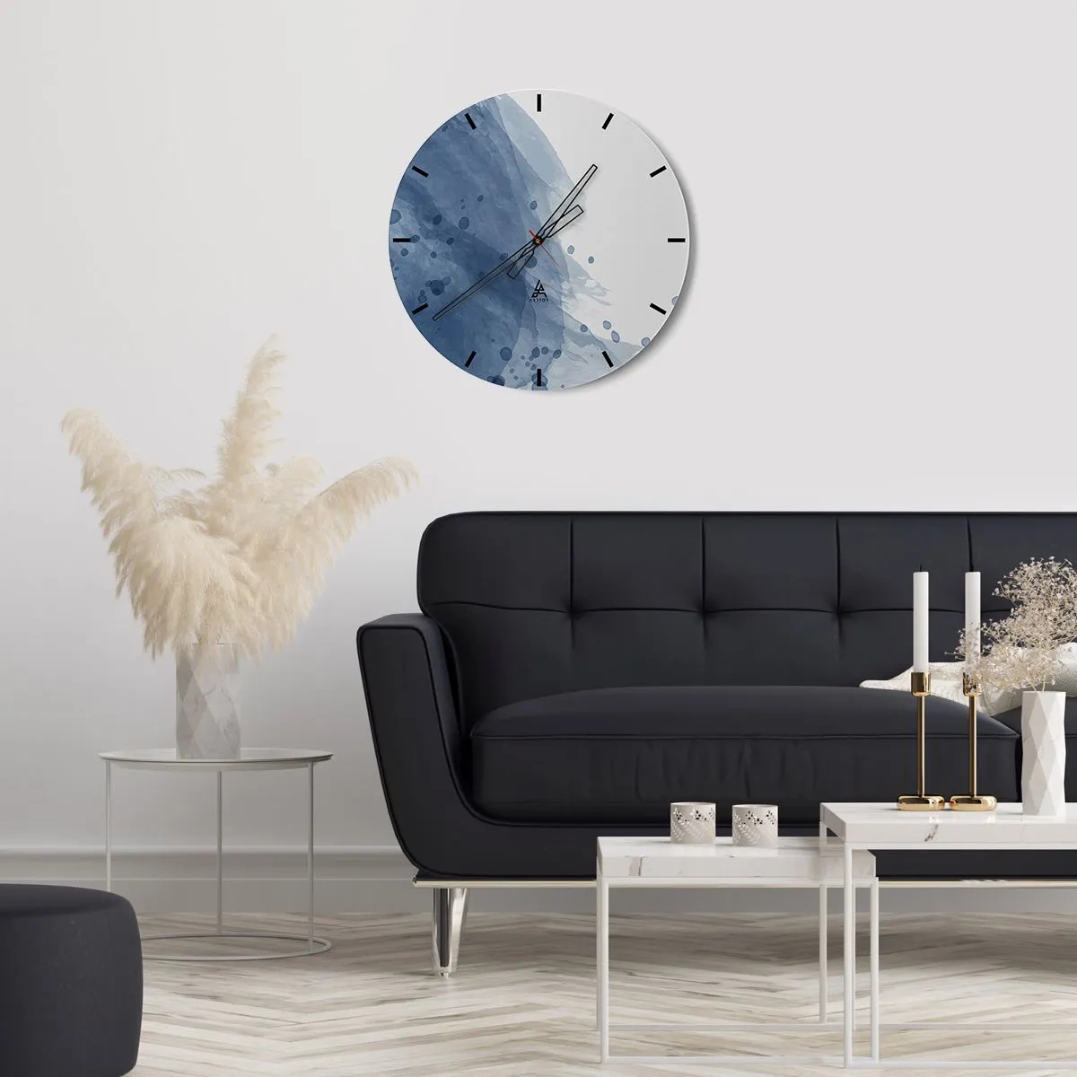 Nástenné hodiny - Modrý tyl - 30x30 cm