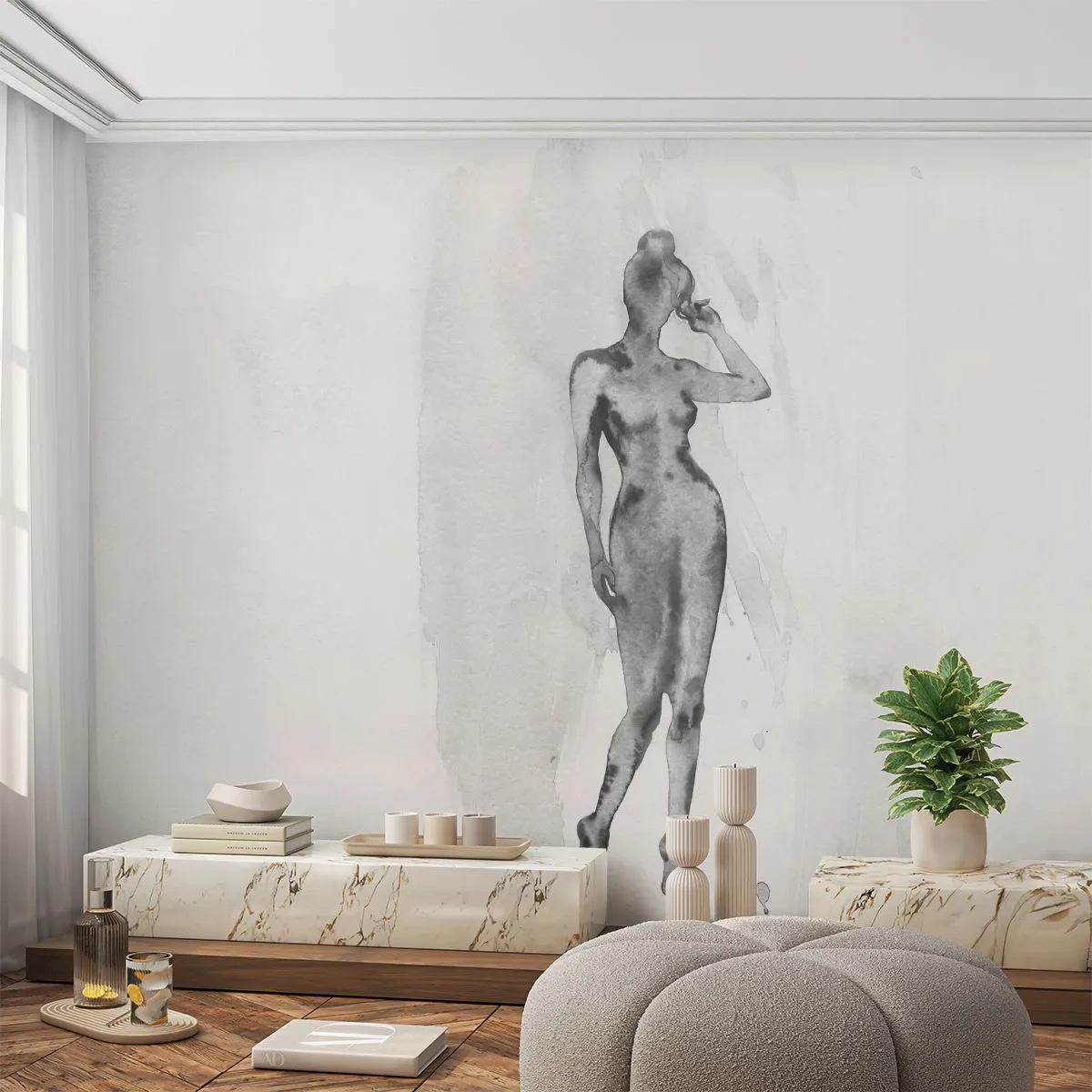 Fototapeta Premium Sand - Štúdia o ideáli ženskosti - Žena, Ženské telo, Grafika - 350x256 cm