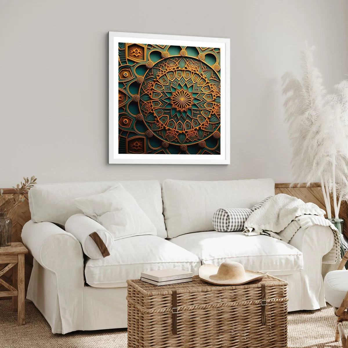 Plagát v bielom ráme - V arabskom štýle - 40x40 cm