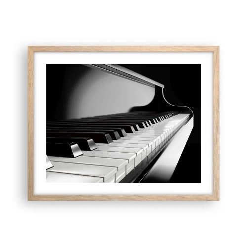 Plagát v ráme zo svetlého duba - Harmónia tvarov a farieb - 50x40 cm