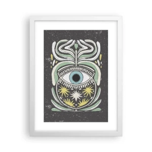 Plagát v bielom ráme - Kmeňové rituály - 30x40 cm