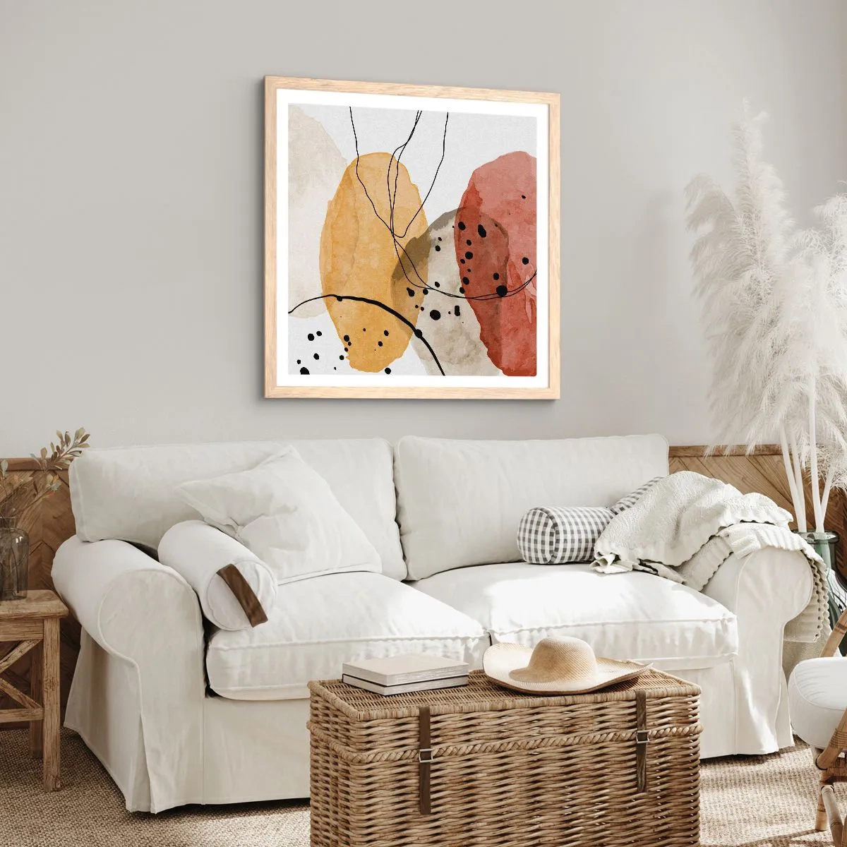 Plagát v ráme zo svetlého duba - Ako ľahký, priezračný vzduch - 50x50 cm