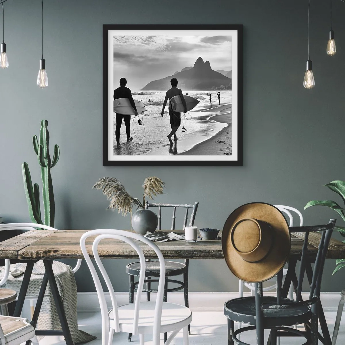 Plagát v čiernom ráme - Samba na jednu vlnu - 60x60 cm