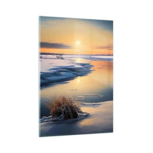 Obraz na skle - Zimný západ slnka - 80x120 cm