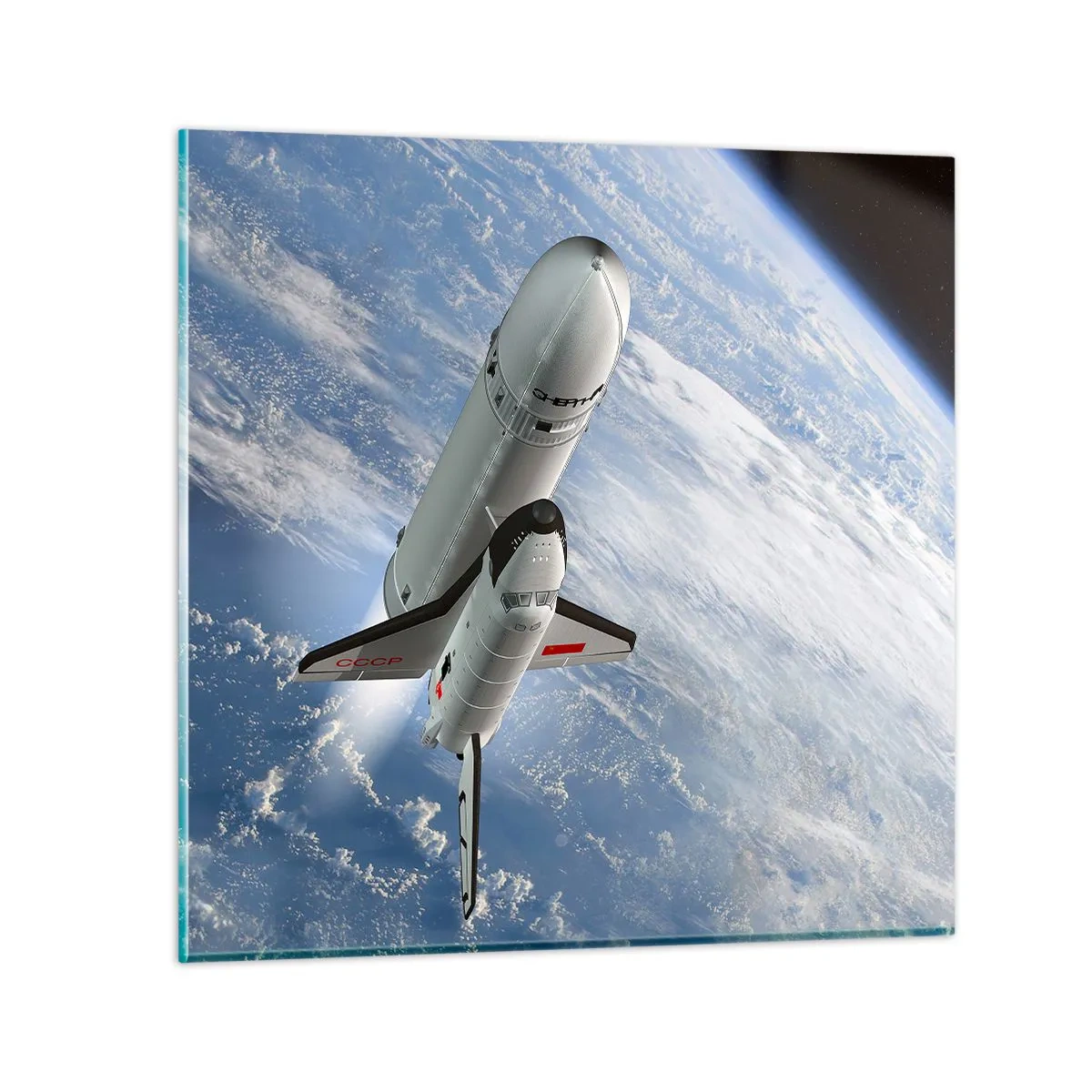 Obraz na skle - Vesmírne nanebovstúpenie - 40x40 cm