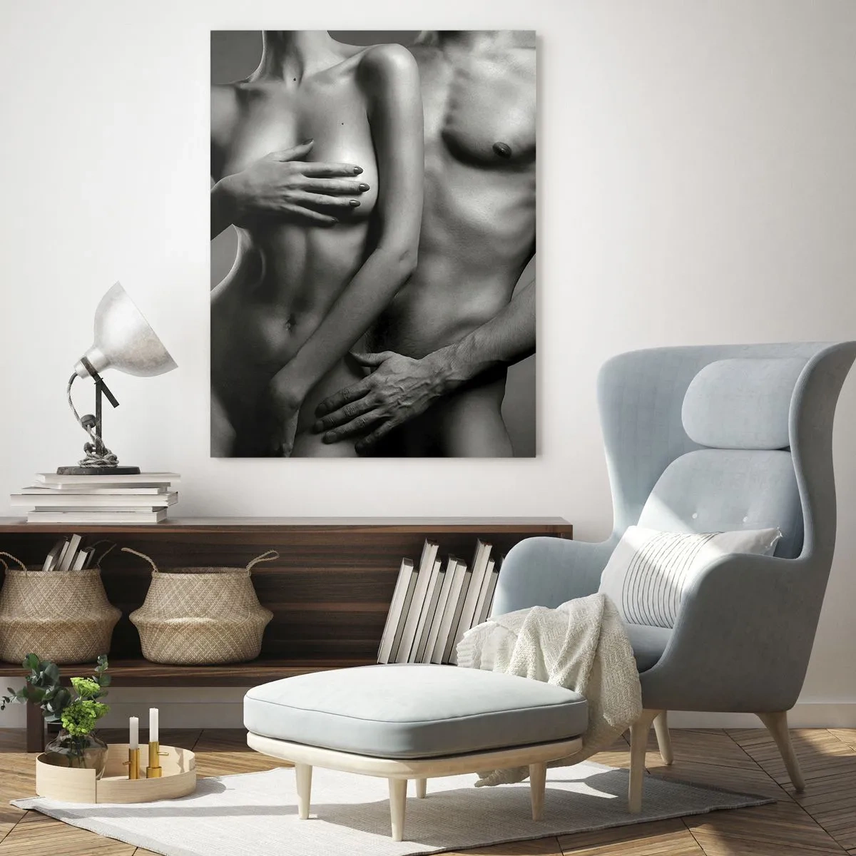 Obraz na skle - Adam a Eva - 50x70 cm
