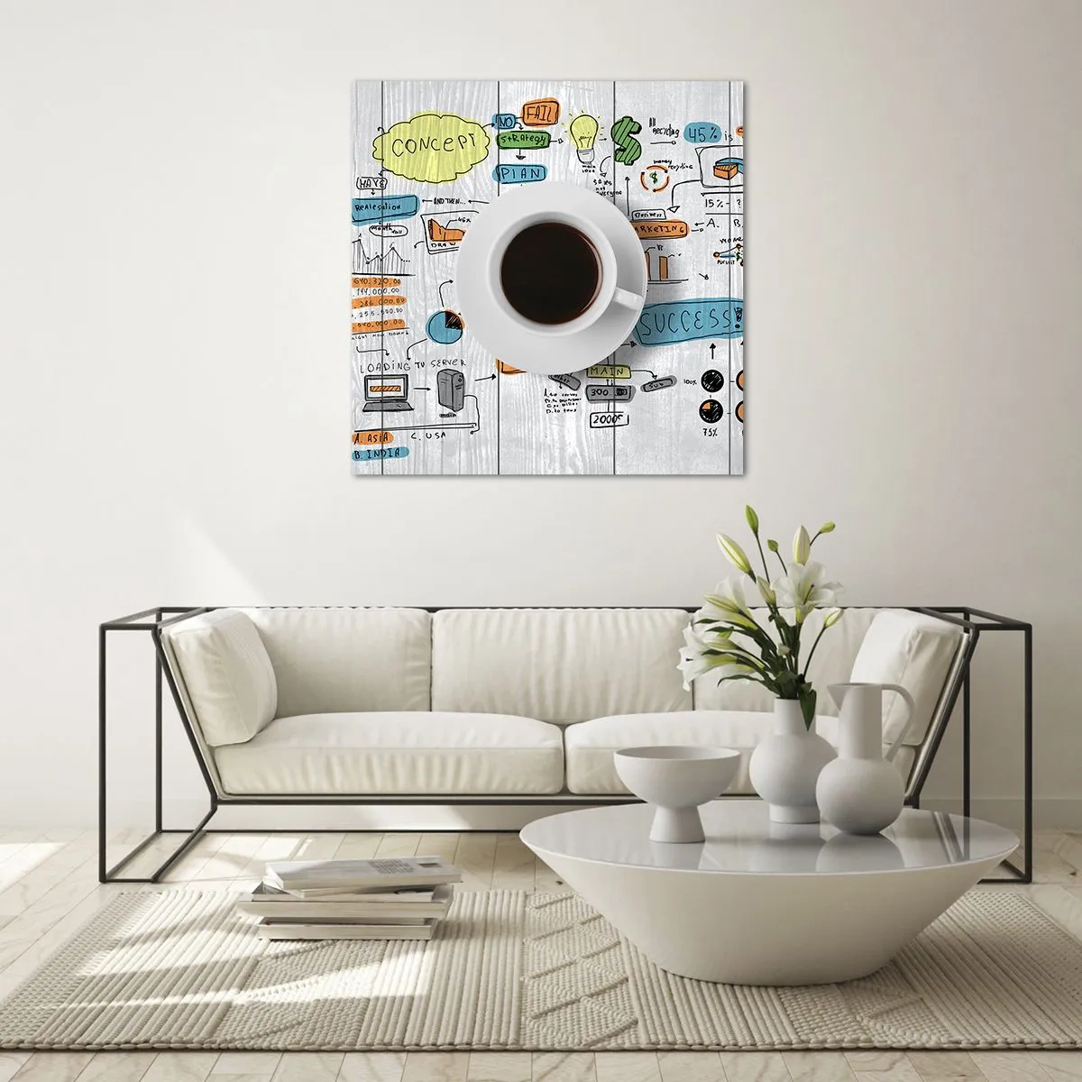 Obraz na skle - Čas na prestávku - 70x70 cm