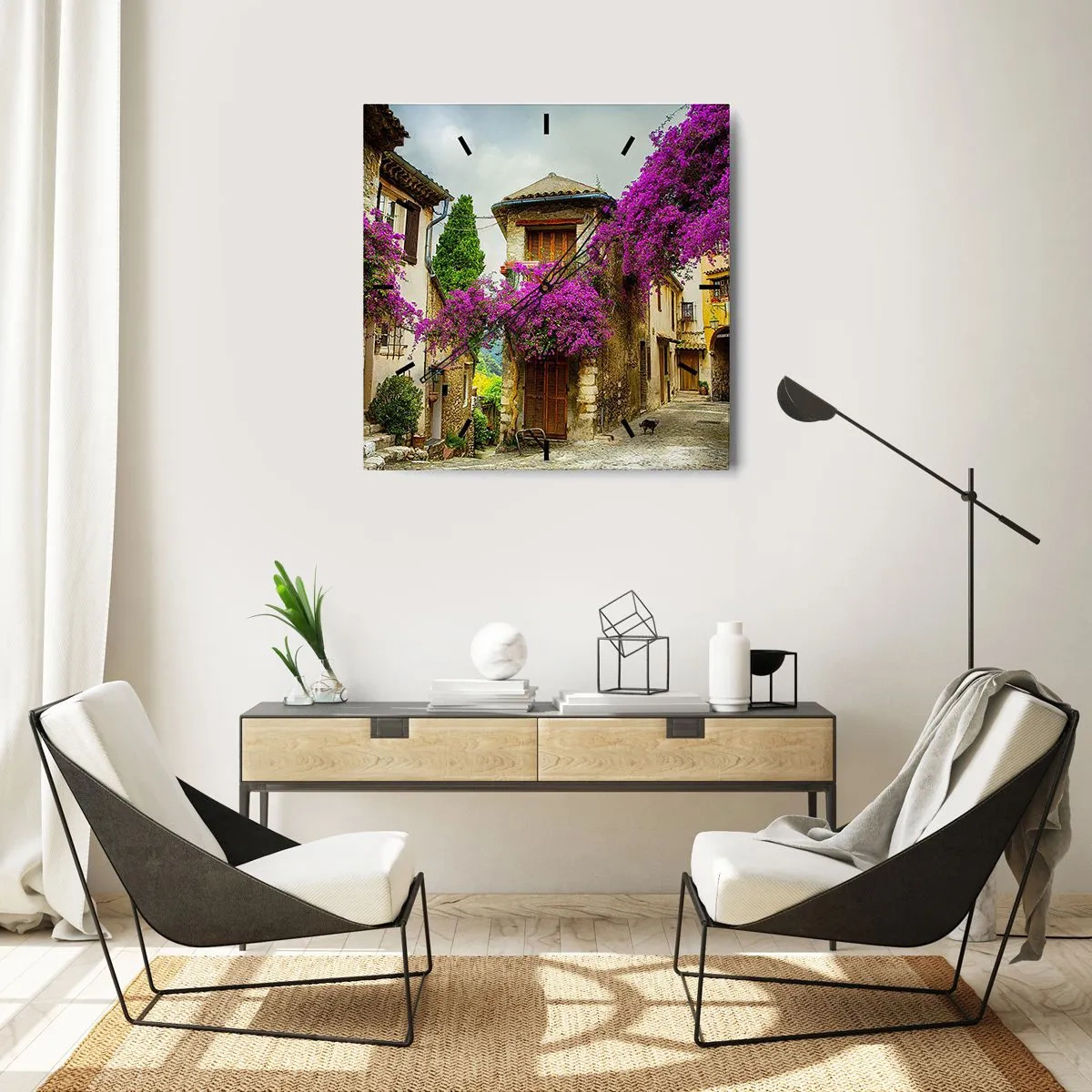 Nástenné hodiny - Pod kvetinovým baldachýnom - 30x30 cm