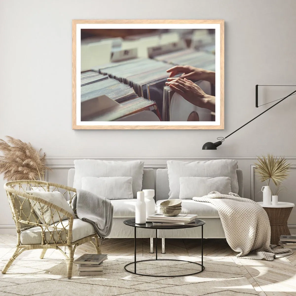 Plagát v ráme zo svetlého duba - Hľadanie emócií - 100x70 cm