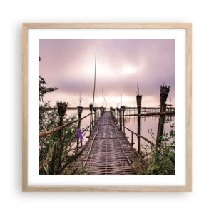 Plagát v ráme zo svetlého duba - Pokoj a pohoda Ázie - 50x50 cm