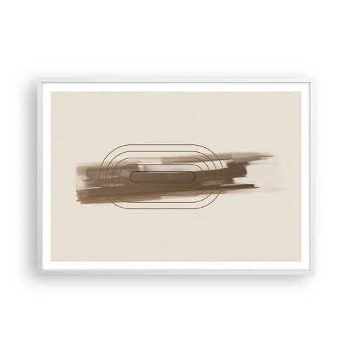 Plagát v bielom ráme - Závan šedej - 100x70 cm