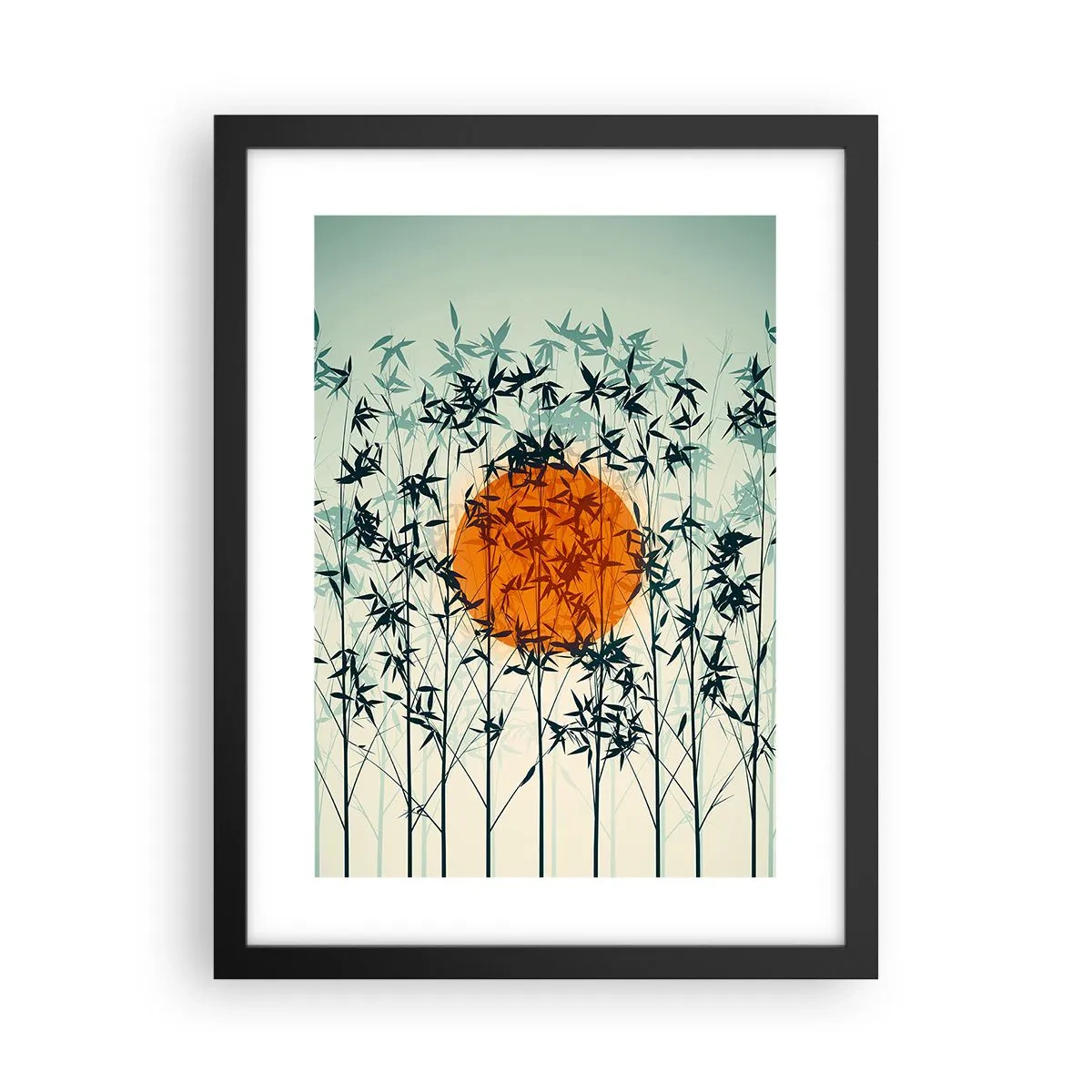 Plagát v čiernom ráme - Japonské slnko - 30x40 cm