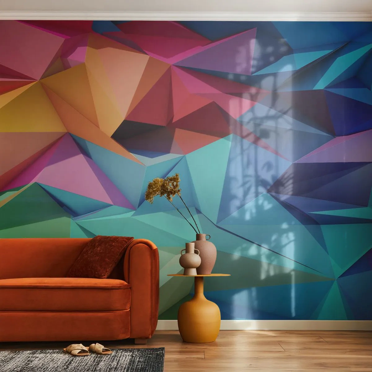 Fototapeta Premium Sand - Dúhové origami - Abstrakcia, 3D, Grafika - 100x70 cm