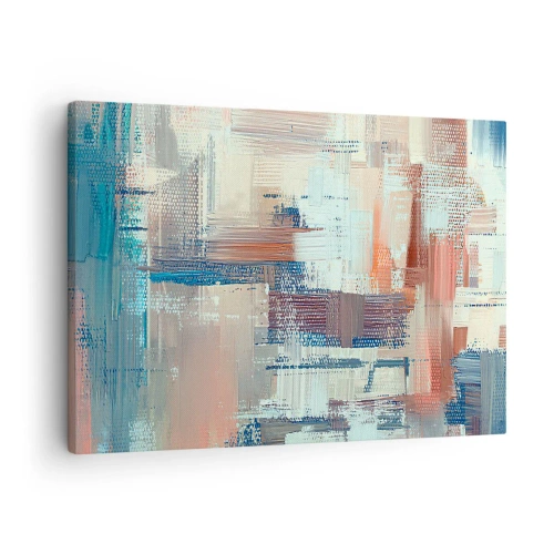 Obraz na plátne - Abstraktná kompozícia v odtieňoch modrej a béžovej - 70x50cm - Dostať sa k svetlu - Moderná nástenná dekorácia do obývacej izby a spálne ARTTOR