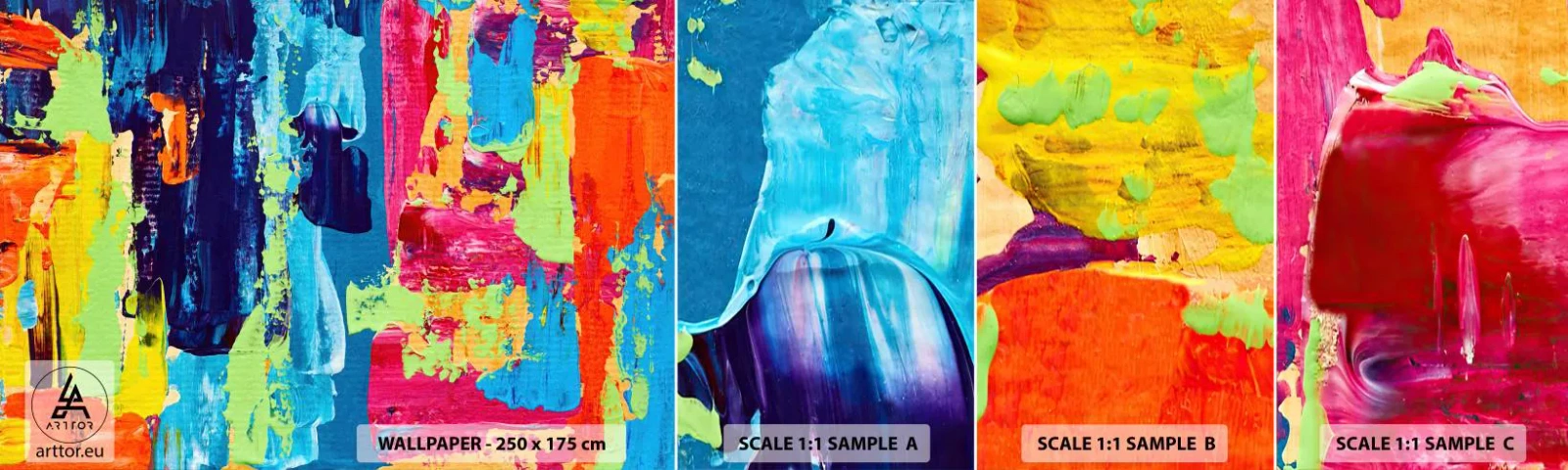 Vzorka samolepiacej fototapety Deluxe Sticker - Život je krásny! - Abstrakcia, Grafika, Kus - 100x30 cm