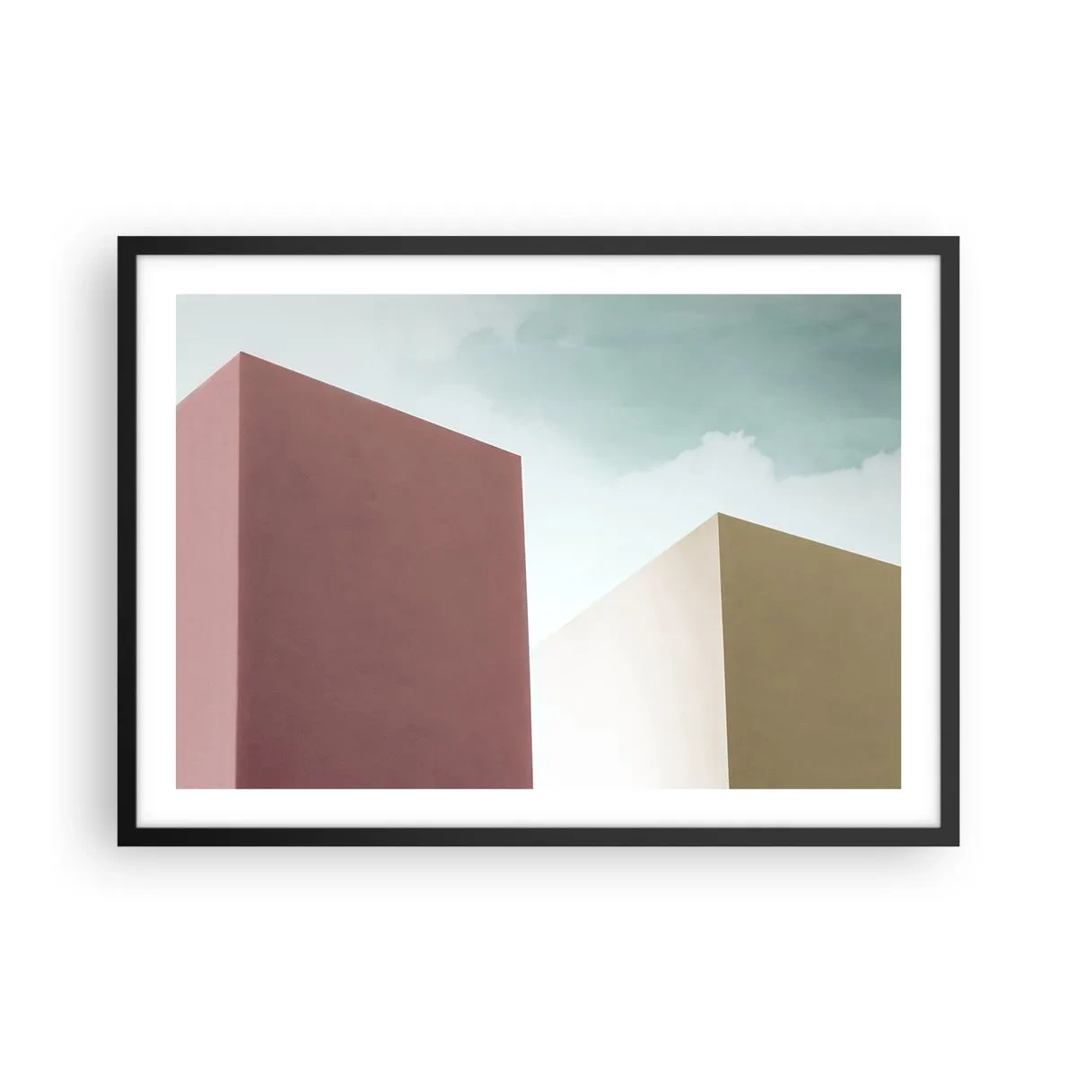Plagát v čiernom ráme - Geometria slnečného leta - 70x50 cm