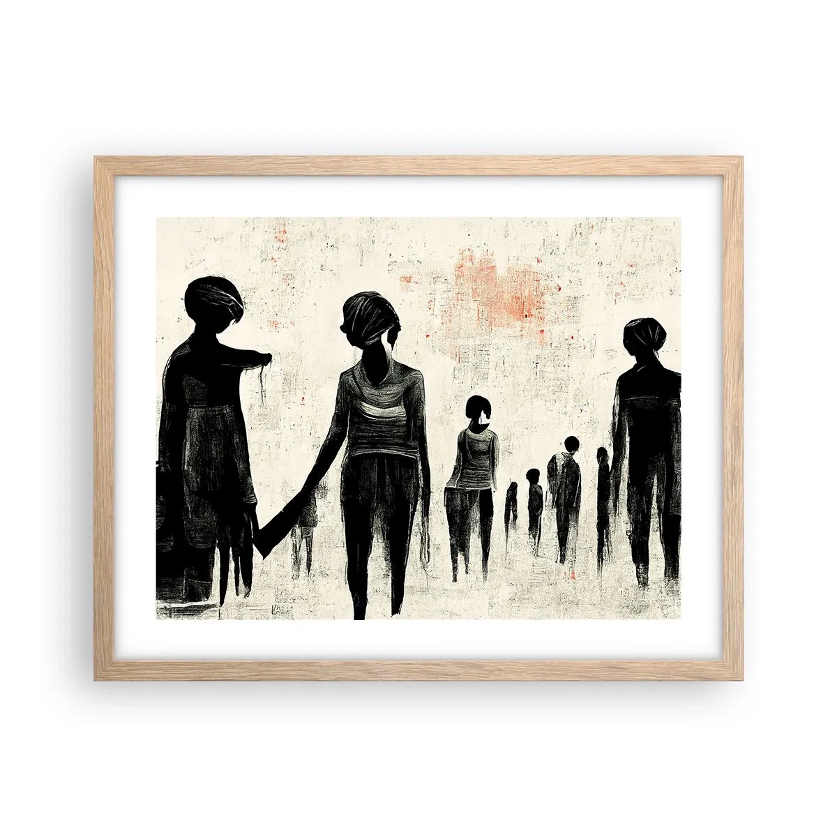 Plagát v ráme zo svetlého duba - Proti samote - 50x40 cm